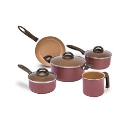BATERIA DE COCINA 5 PIEZAS ALUMINIO ANTIADHERENTE NATURALL TERRACOTA BRINOX