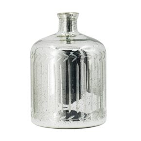 FLORERO VIDRIO 25x25x35CM PLATA