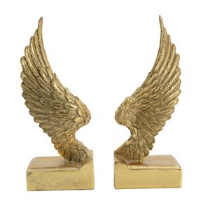 SUJETALIBROS DE ALA 2PCS 9.5x7.5X23CM DORADO