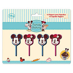 SET 12 TOPPERS P/CUPCAKES MICKEY FAMILY BAKERY