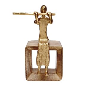 MUSICO DECORATIVO 14x11x21.5CM DORADO
