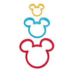SET 3 CORTANTES DE GALLETAS MICKEY PLÁSTICO