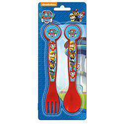 SET 2PZAS CUCHARA/TENEDOR PLAST PAW PATROL