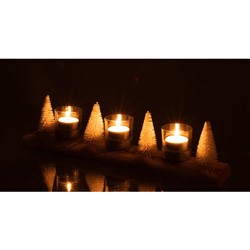 SET X3 PORTA VELA NAVIDEÑO BASE MADERA 40X6.5X9CM
