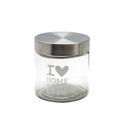 RECIPIENTE CILIN. 850ML TAPA ROSCA 12CM "I LOVE"