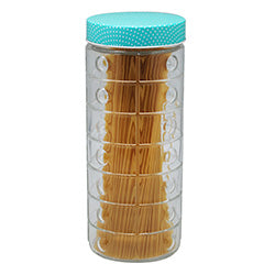 RECIPIENTE CILINDRICO  TAPA COLOR  ALTO 27  CM