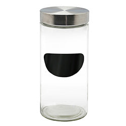RECIPIENTE 2.0L CLINDRICO C/ ETIQUETA PIZARRA. H27CM