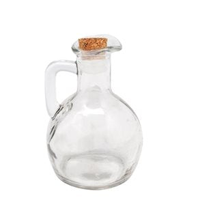 ACEITERA VIDRIO TAPA CORCHO 180ML D7.5XH13CM