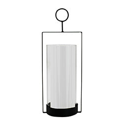 PORTA VELA BOROSILICATO SOPORTE METAL 12.3X10X33CM