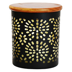 VELA 10X10X11CM RECIP VIDRIO TAPA BAMBOO VITRO