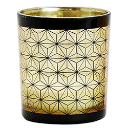 VELA 9X9X10CM RECIP VIDRIO GEOMETRICO