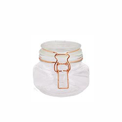 RECIPIENTE VIDRIO 500ML TAPABROCHE COBRE 12X11X10C