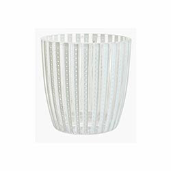 RECIPIENTE VIDRIO FACETADO PORTA VELA D8.3H9CM