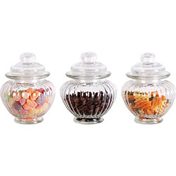 SET X3 RECIPIENTES D10xH13CM 300ML VIDRIO C/TAPA
