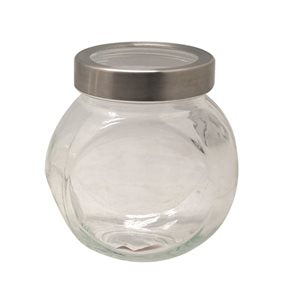RECIPIENTE REDONDO 650ML C/ TAPA METAL. D13XH9CM