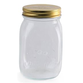RECIPIENTE TAPA ROSCA DORADA 500ML