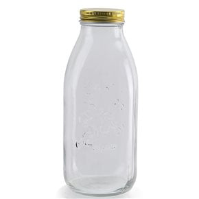 BOTELLA PARA JUGOS TAPA METAL DORADA 1LT