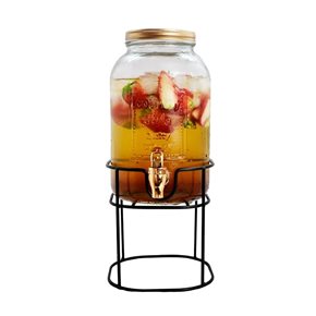 DISPENSADOR DE JUGOS 3500ML C/BASE TAPA DORADA