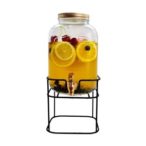DISPENSADOR DE JUGOS 5000ML C/BASE TAPA DORADA