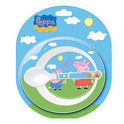 SET 2PZAS BABY PLATO C/CUCHARA P/MICRO PEPPA PIG