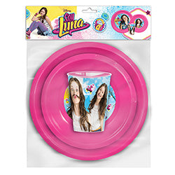 SET 3 PIEZAS PP PLATO BOWL Y VASO 260ML SOY LUNA