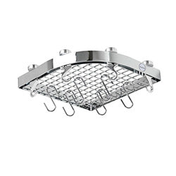 RACK GANCHERA ESQUINERO PARED CROMO. 34X34X4CM