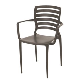 SILLA SOFIA C/POSABRAZOS 59X53X84CM MARRON