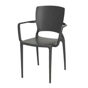 SILLA SOFIA C/POSABRAZOS 59X53X84CM GRAFITO