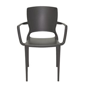SILLA SOFIA C/POSABRAZOS 59X53X84CM GRAFITO