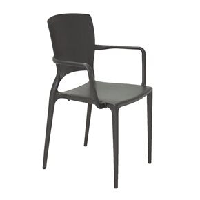 SILLA SOFIA C/POSABRAZOS 59X53X84CM GRAFITO