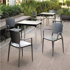 SILLA SOFIA C/POSABRAZOS 59X53X84CM GRAFITO
