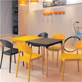 SILLA SISSI RESPALDO CERRADO 43.5X52.5X80CM AMARILLO