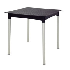 MESA LAURA 70X70X73CM PP NEGRO PATAS ALUMINIO