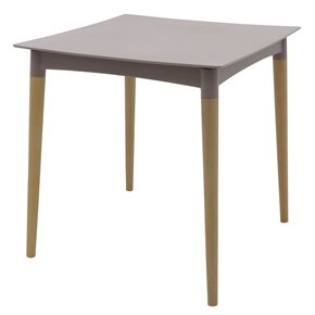 MESA DIANA 70X70XH72CM PP BEIGE PATAS MADERA