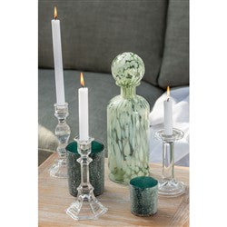 CANDELABRO DE VIDRIO 9.5X9.5X16CM TRANSPARENTE
