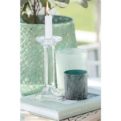 CANDELABRO DE VIDRIO 9X9X18.5CM TRANSPARENTE