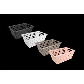 KIT x4 CESTOS 29x19x12.5CM COLORES SURTIDOS COZA