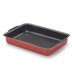 ASADERA C/ASA ANTIAD 35x23x5CM ROJO ALUM NACIONAL