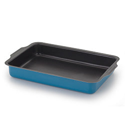 ASADERA C/ASA ANTIAD 35x23x5CM AZUL ALUM NACIONAL
