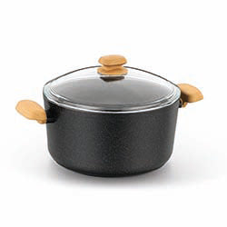 OLLA 8LT 28CM C/TAPA GRANITE NEGRO MONTANA KORKMAZ
