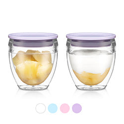 SET X2 VASO DOBLE PARED 250ML C/TAPA COLORES PAVINA