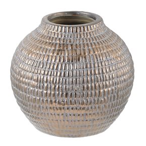 FLORERO GRANDE 20x20x19CM CERAMICA DORADO