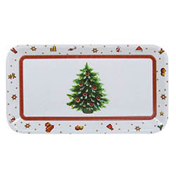 BANDEJA RECTANGULAR CHRISTMAS TREE 30X16X2CM 140GR MELAM