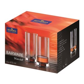 SET 6 VASOS BARWARE WATERFALL 470ML BOHEMIA