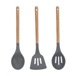SET 3 UTENSILIOS SILICONA/MADERA BERGNER
