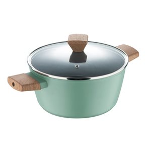 OLLA 20CM C/TAPA VIDRIO ALUM FORJ HUERTO VERDE BG