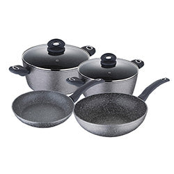 BATERIA DE COCINA 6 PIEZAS ALUMINIO FORJADO INDUCCION ORION BERGNER