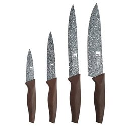 SET 4 CUCHILLAS ACERO INOX. MARBLE BERGNER