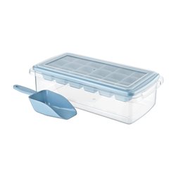 CUBETERA PLASTICA CON TAPA, CUCHARA Y RECIPIENTESURTIDO EN 3 COLORES CELETE, GRIS , ROSA 27.5x14x7.5cms