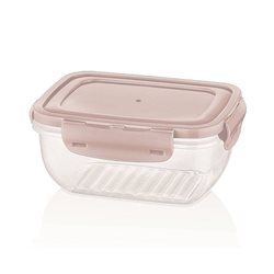 RECIPIENTE RECTANGULAR 800ML "COOK&LOCK" SURTIDO EN 3 COLORES CELETE, GRIS , ROSA 12x16x7cms